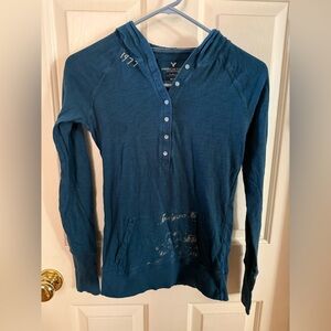Vintage American Eagle Blue Hoodie M